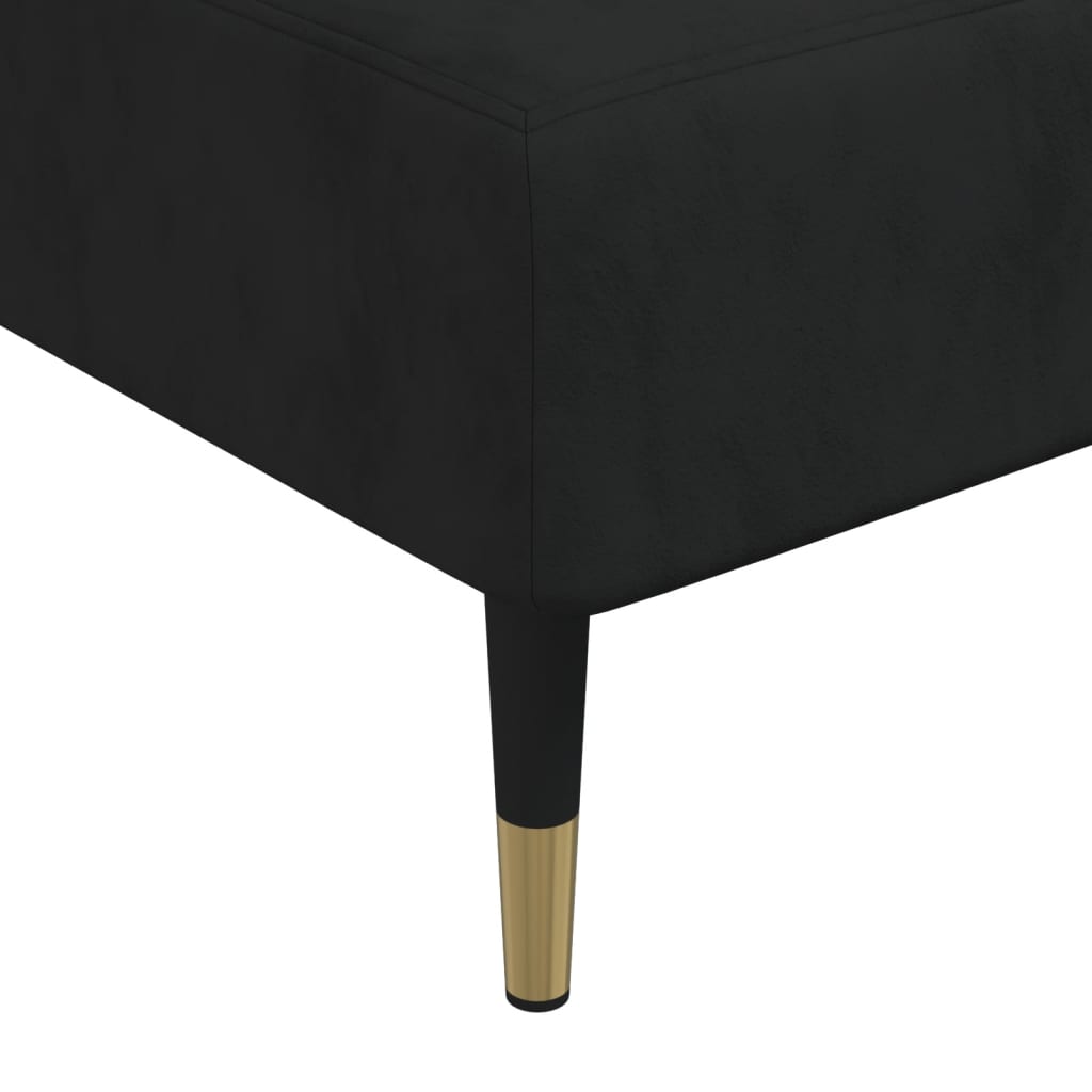 L-shaped sofa bed black 279x140x70 cm velvet