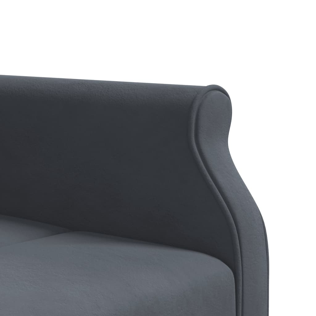 L-shaped sofa bed dark grey 271x140x70 cm velvet