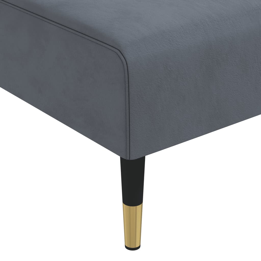 L-shaped sofa bed dark grey 271x140x70 cm velvet