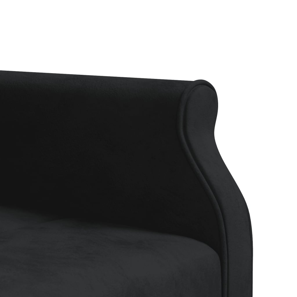 L-shaped sofa bed black 271x140x70 cm velvet