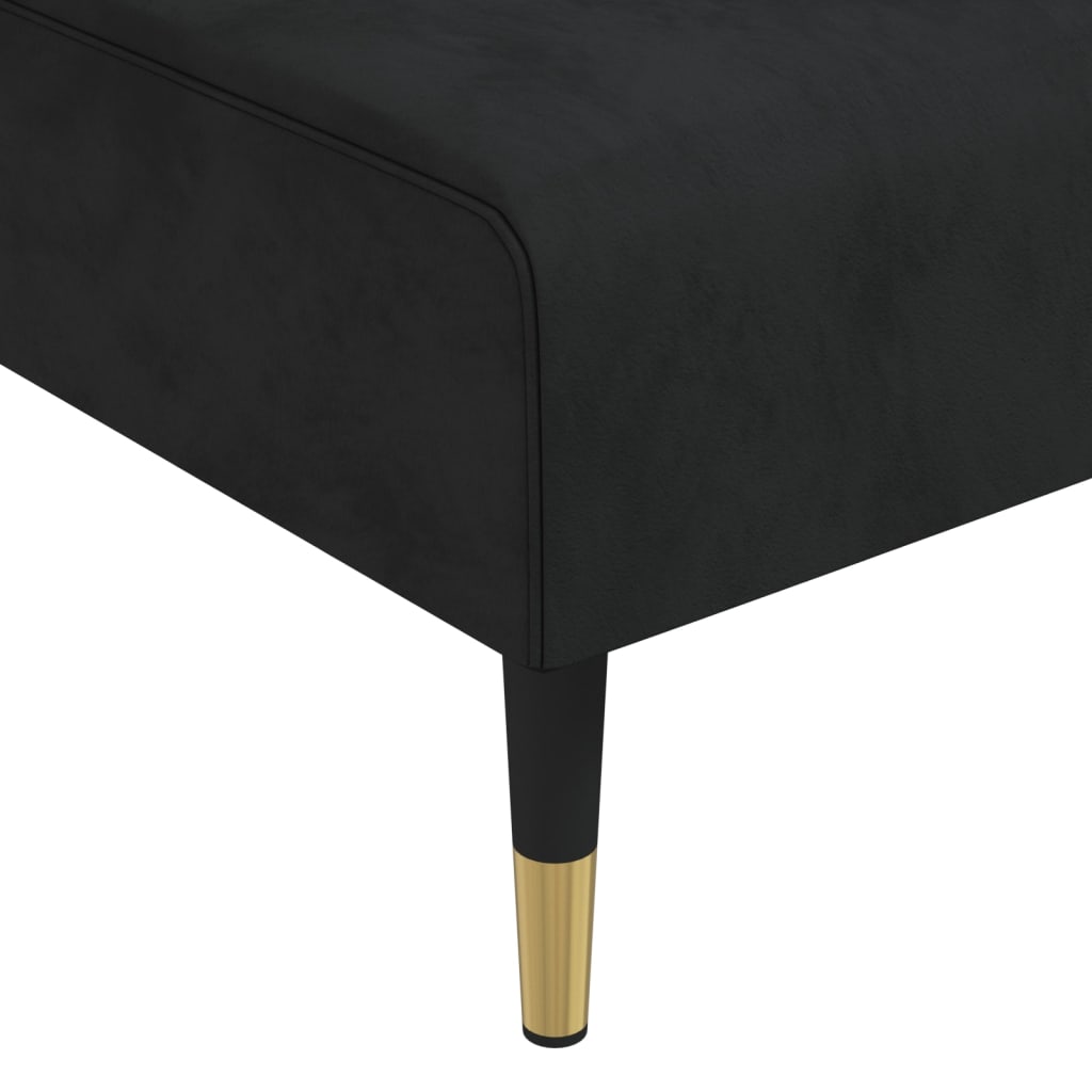 L-shaped sofa bed black 271x140x70 cm velvet