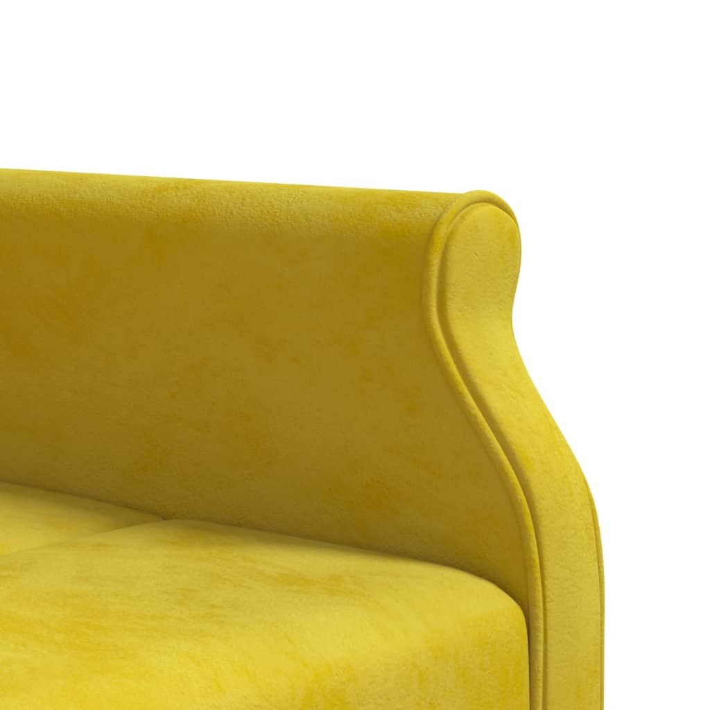 L-shaped sofa bed yellow 271x140x70 cm velvet