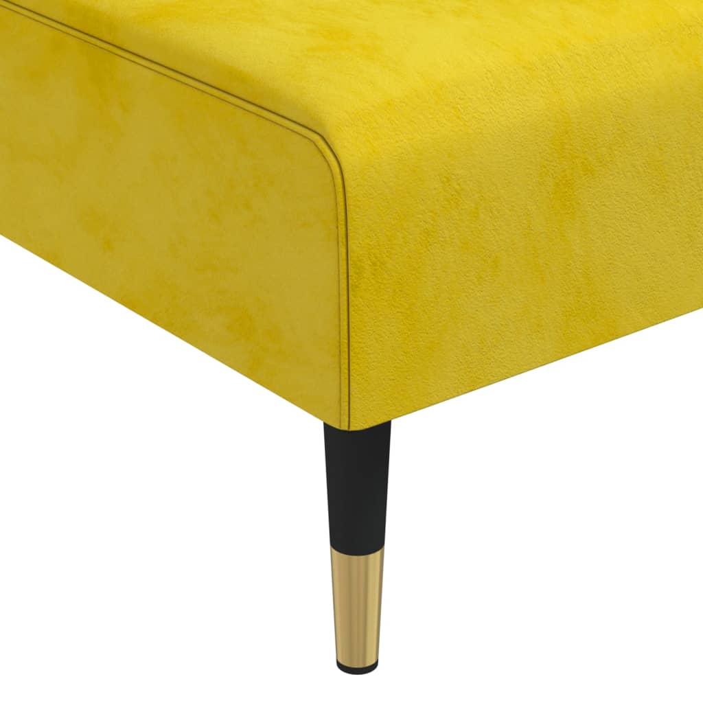 L-shaped sofa bed yellow 271x140x70 cm velvet