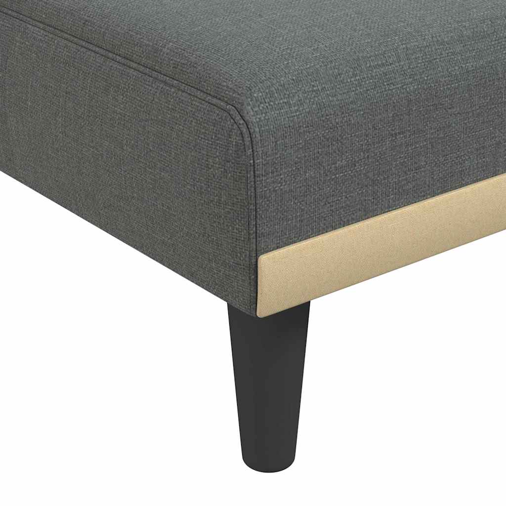 L-shaped sofa bed in dark grey 275x140x70 cm fabric
