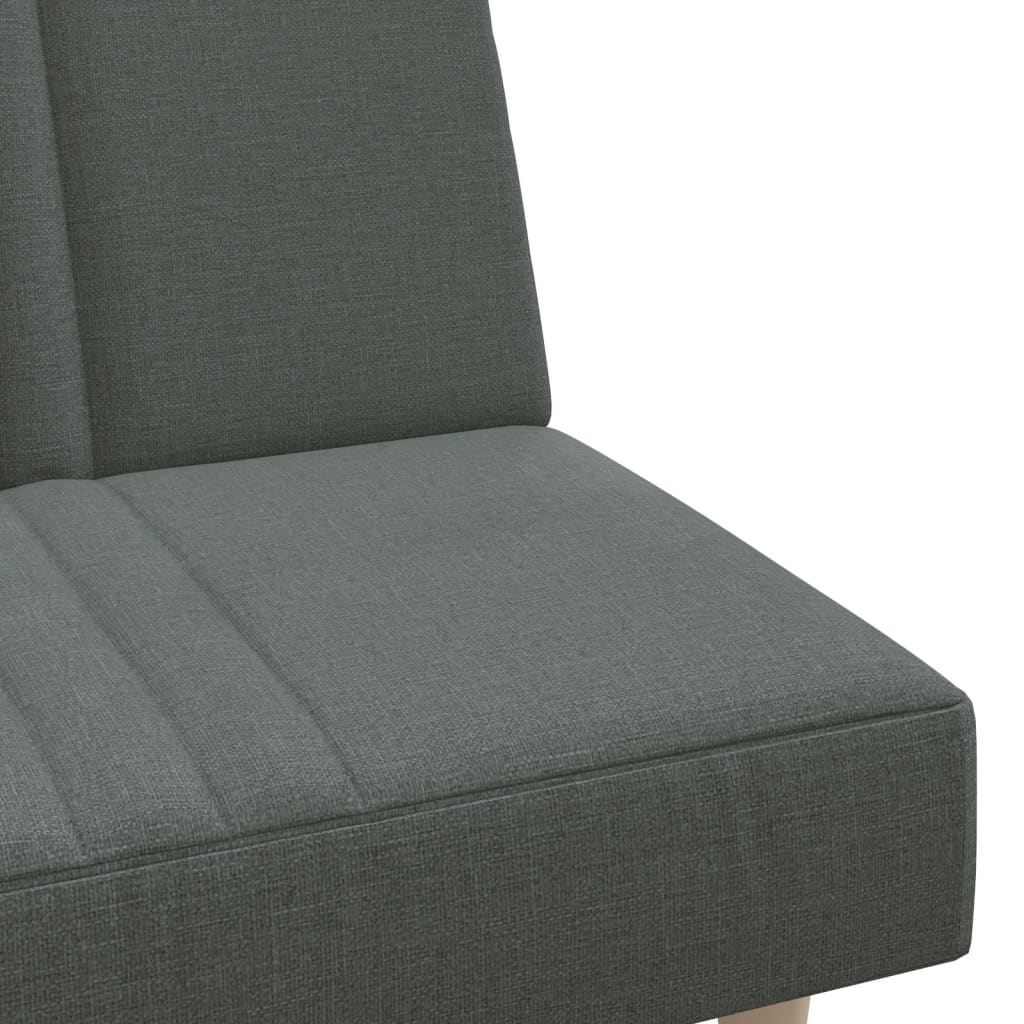 L-shaped sofa bed in dark grey 255x140x70 cm fabric