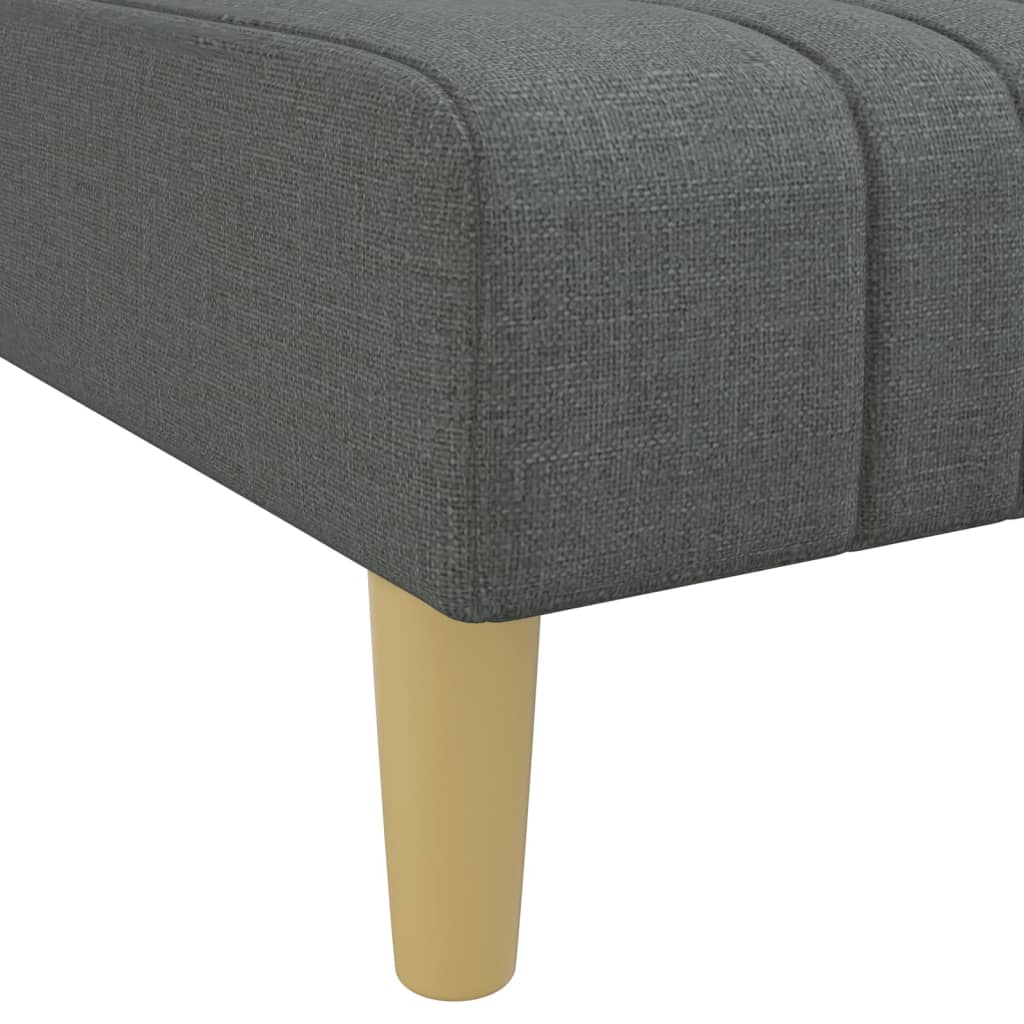 L-shaped sofa bed in dark grey 255x140x70 cm fabric