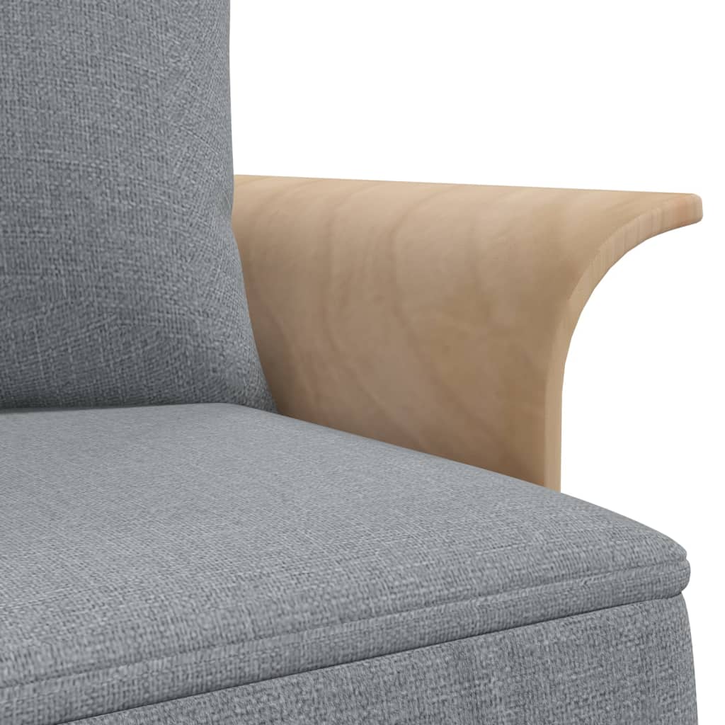L-shaped sofa bed light grey 279x140x70 cm fabric