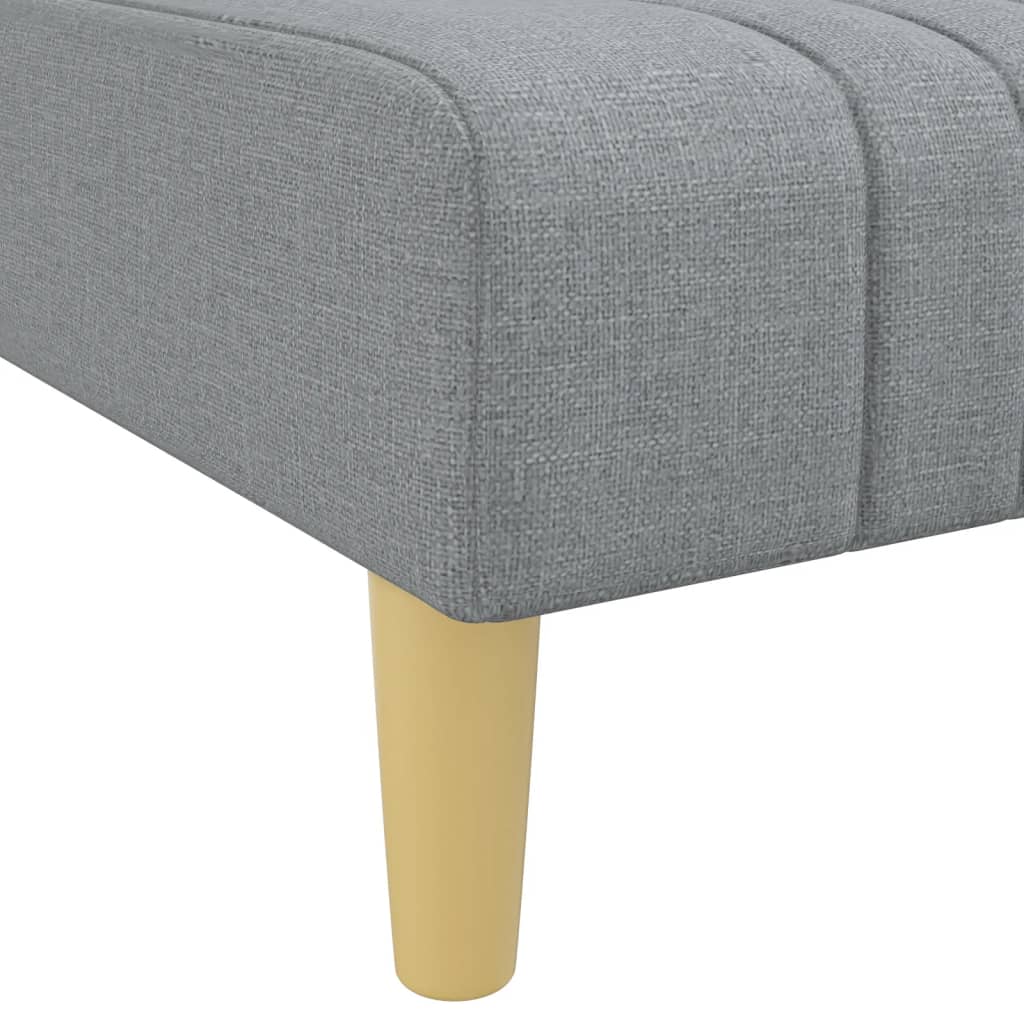 L-shaped sofa bed light grey 279x140x70 cm fabric