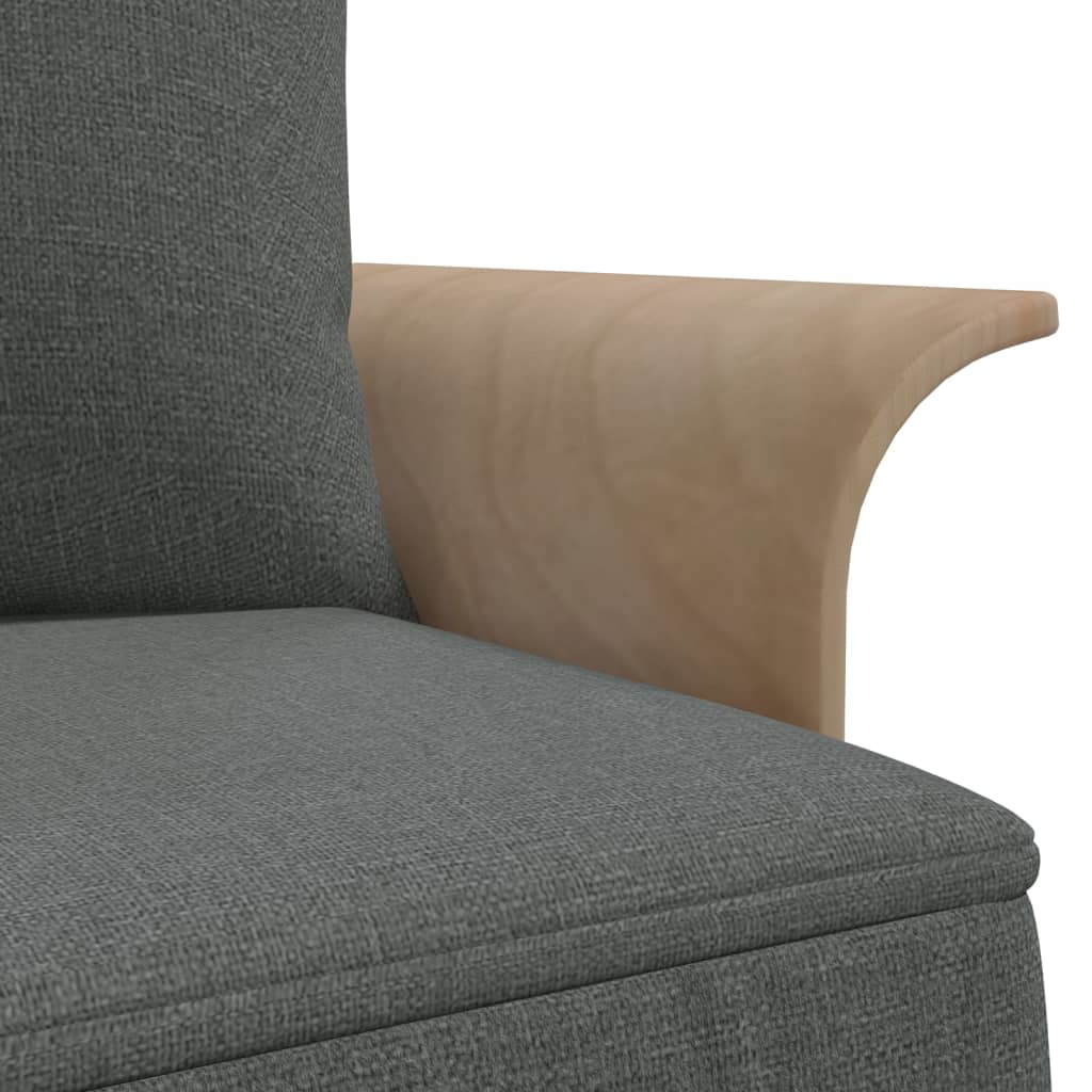 L-shaped sofa bed in dark grey 279x140x70 cm fabric