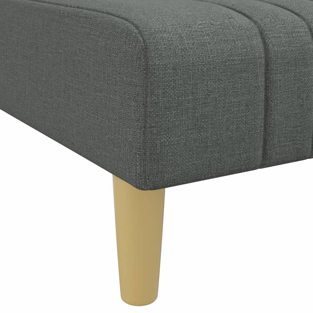 L-shaped sofa bed in dark grey 279x140x70 cm fabric