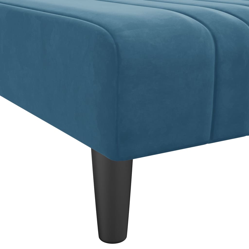 L-shaped sofa bed blue 260x140x70 cm velvet