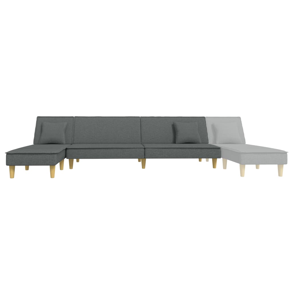 L-shaped sofa bed in dark grey 255x140x70 cm fabric