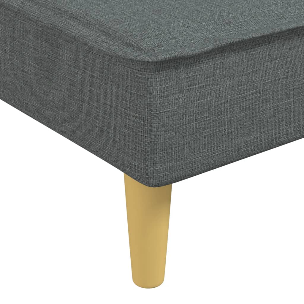 L-shaped sofa bed in dark grey 255x140x70 cm fabric