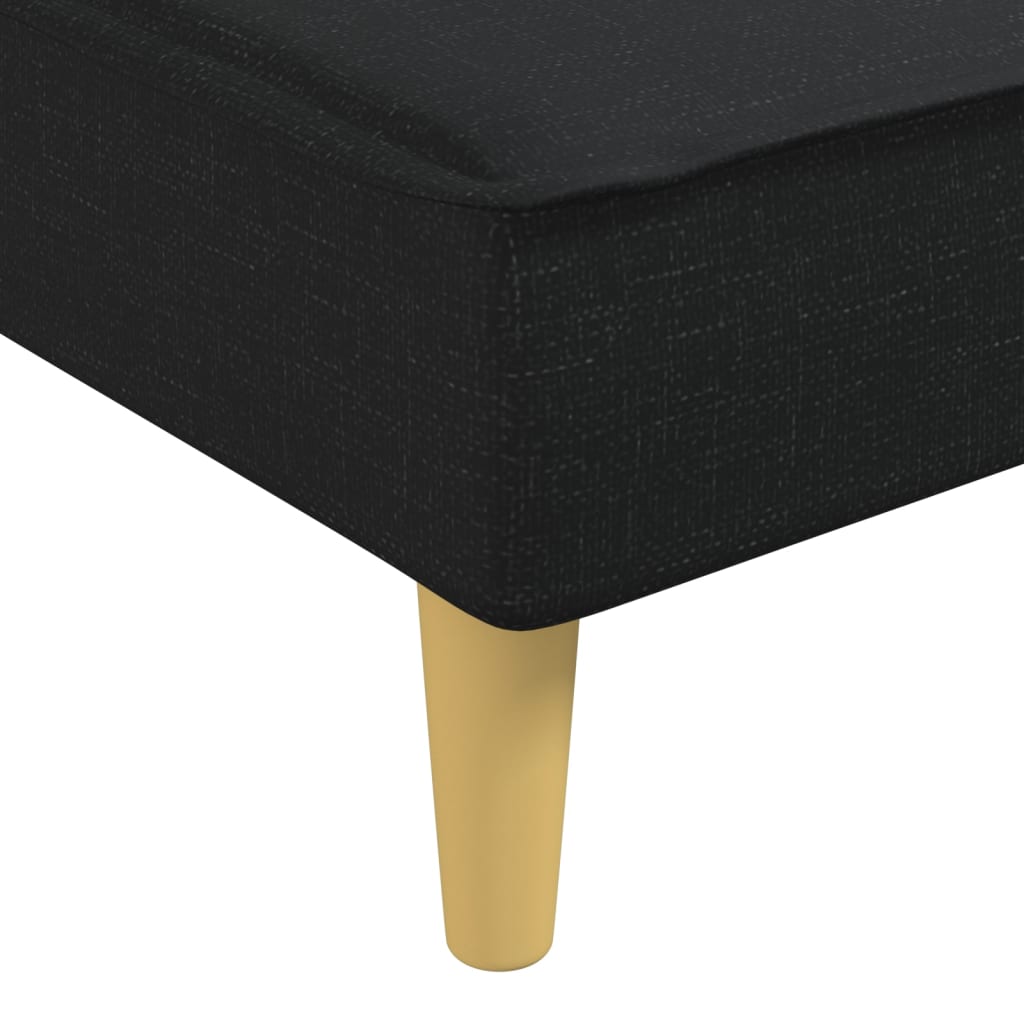 L-shaped sofa bed black 255x140x70 cm fabric