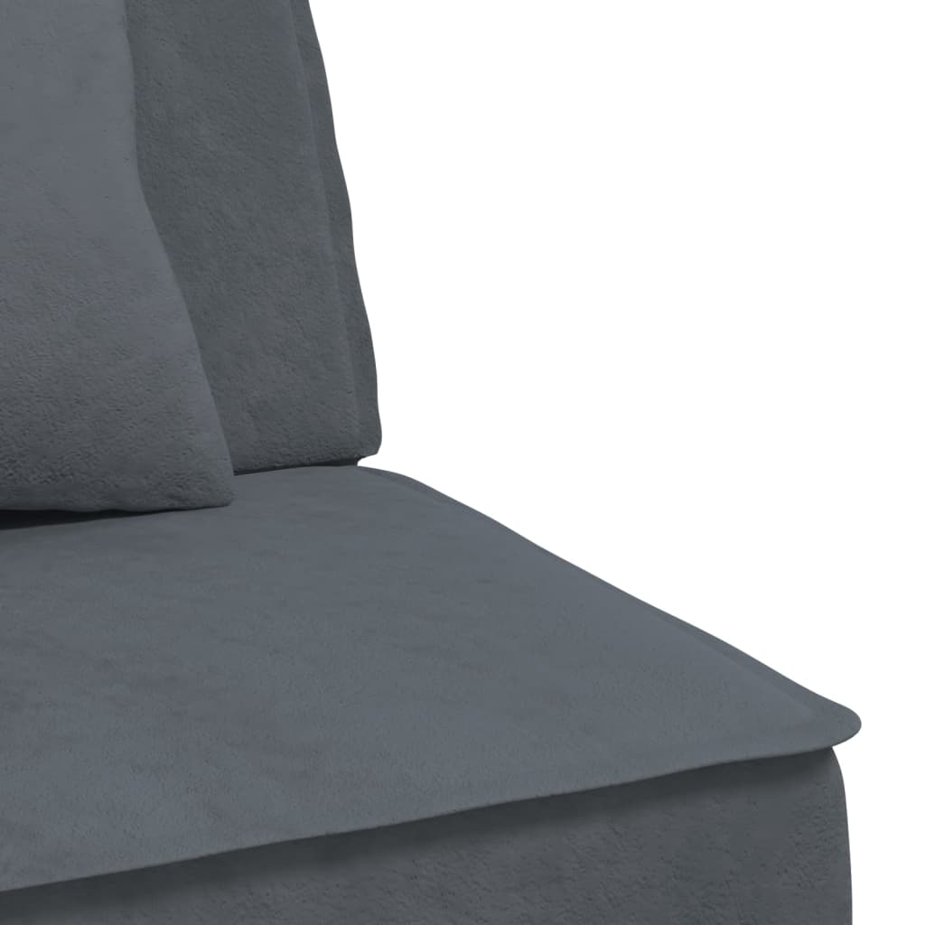 L-shaped sofa bed dark grey 255x140x70 cm velvet