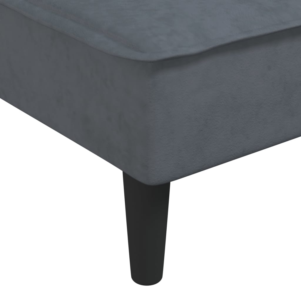 L-shaped sofa bed dark grey 255x140x70 cm velvet