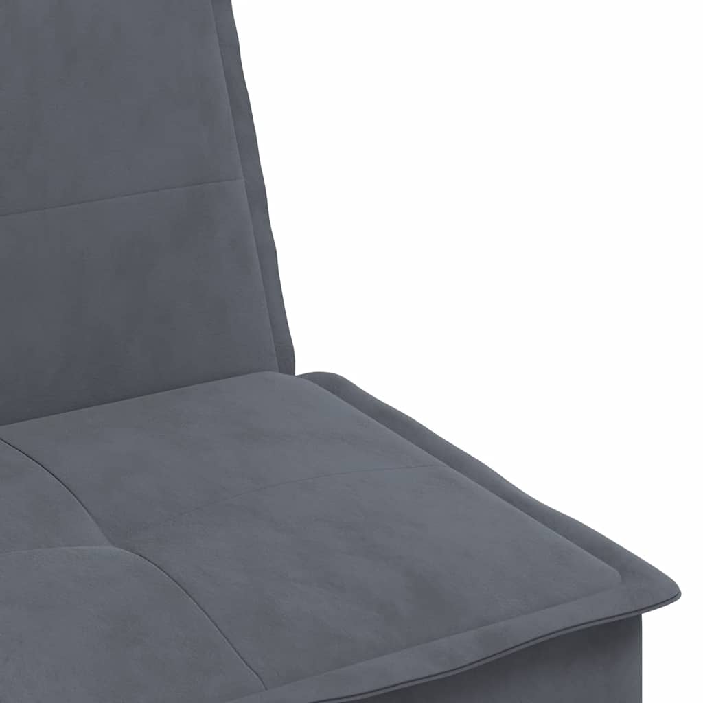 L-shaped sofa bed dark grey 255x140x70 cm velvet