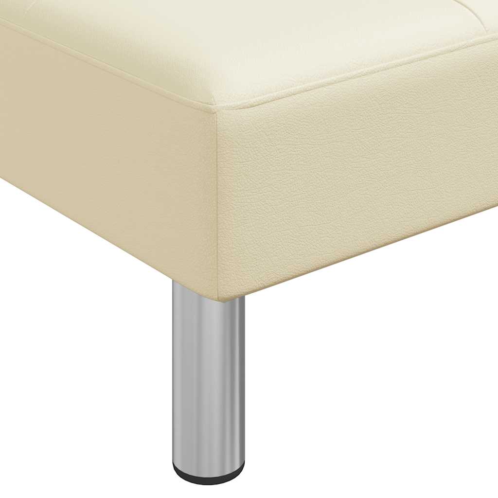 Schlafsofa in L-Form Creme 255x140x70 cm Kunstleder