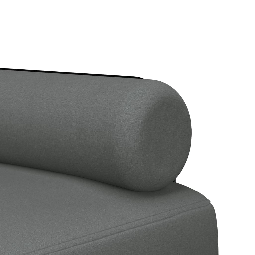 L-shaped sofa bed in dark grey 260x140x70 cm fabric