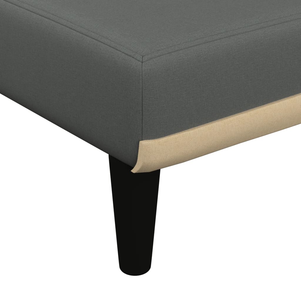 L-shaped sofa bed in dark grey 260x140x70 cm fabric