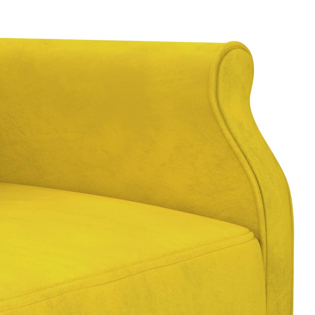 L-shaped sofa bed yellow 271x140x70 cm velvet