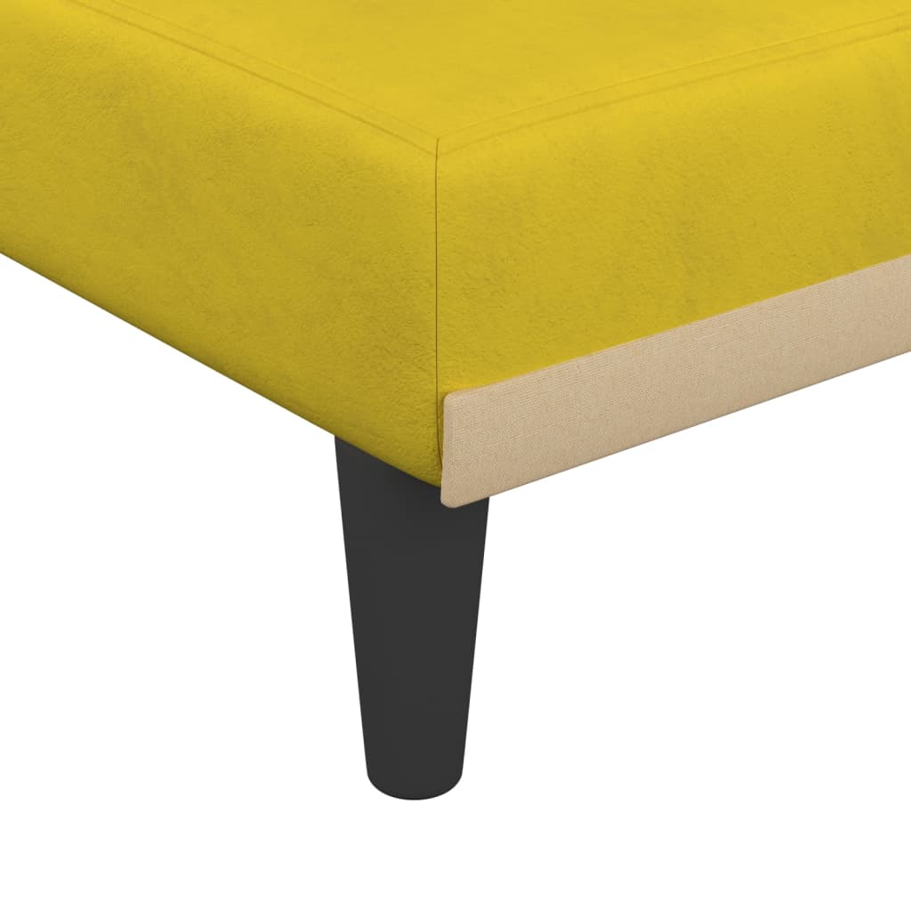 L-shaped sofa bed yellow 271x140x70 cm velvet