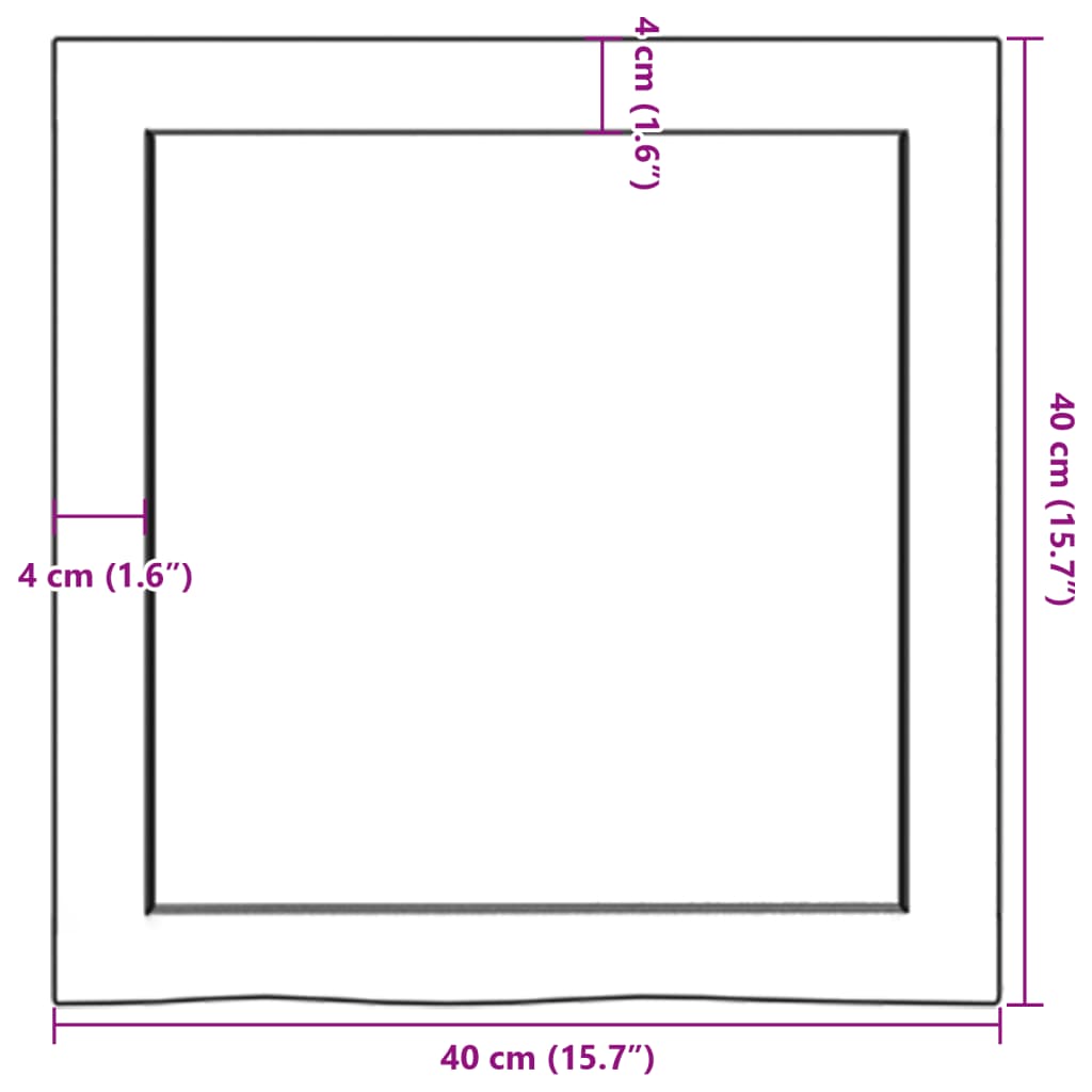 Waschtischplatte 40x40x(2-4) cm Massivholz Unbehandelt