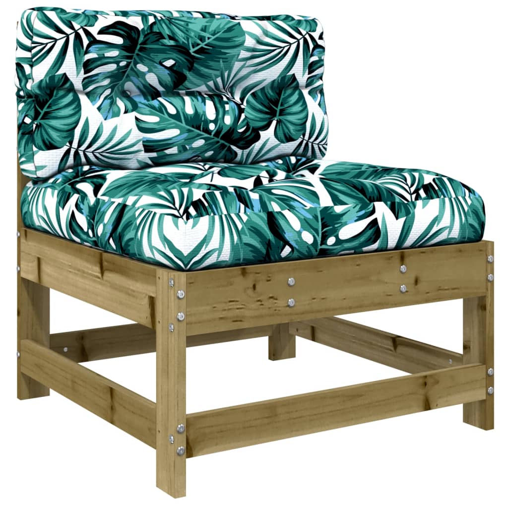 Salon de jardin 10 pièces avec coussins, en pin imprégné