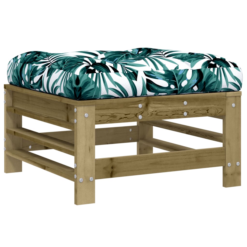 Salon de jardin 10 pièces avec coussins, en pin imprégné