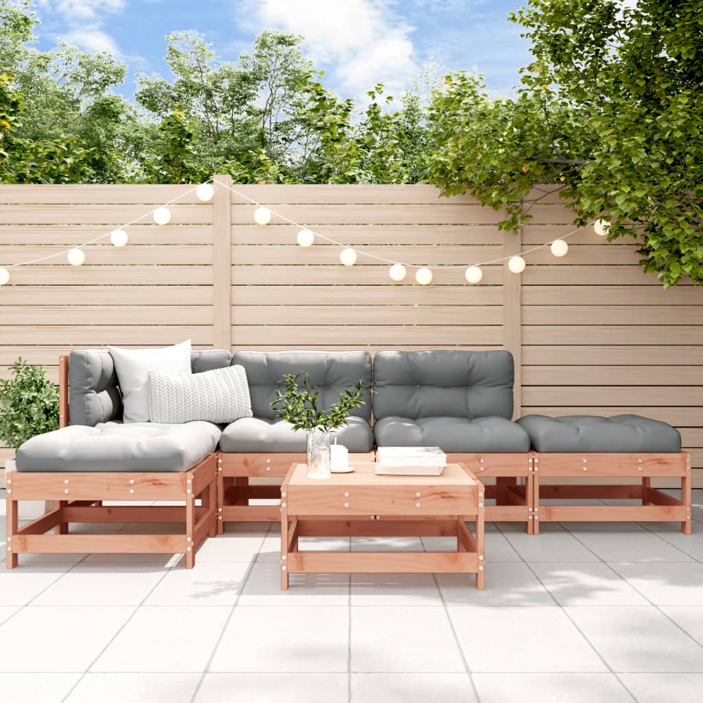 6-tlg. Garten-Lounge-Set Massivholz Douglasie