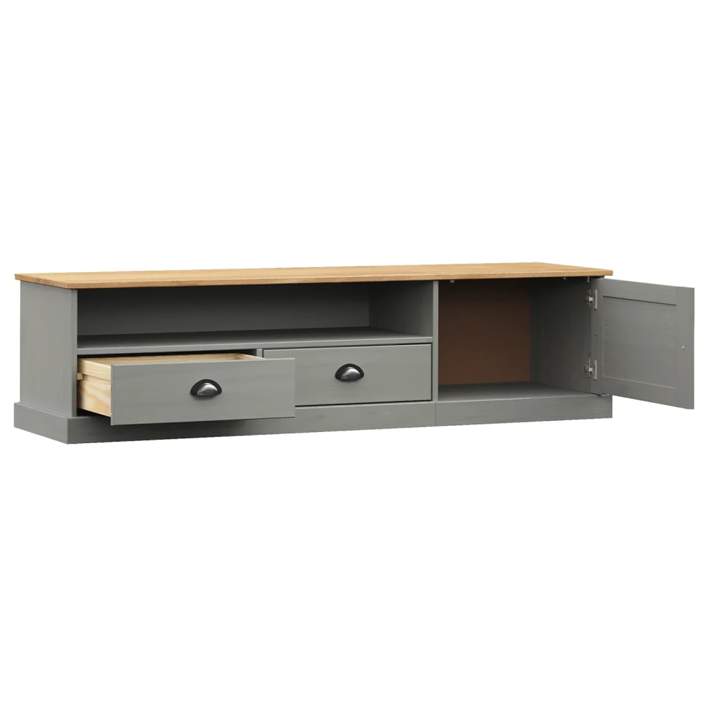 Meuble TV VIGO gris 156x40x40 cm pin massif