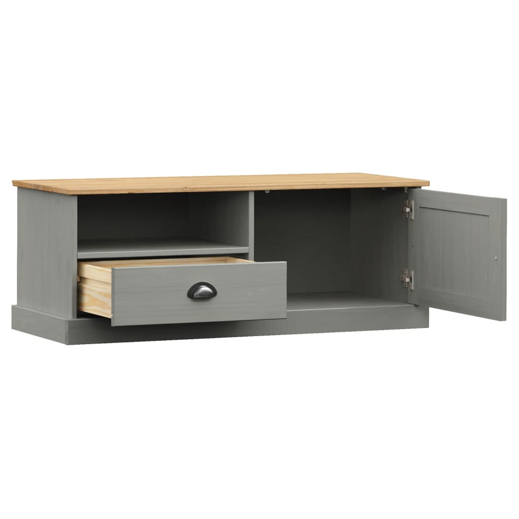 Meuble TV VIGO gris 106x40x40 cm pin massif