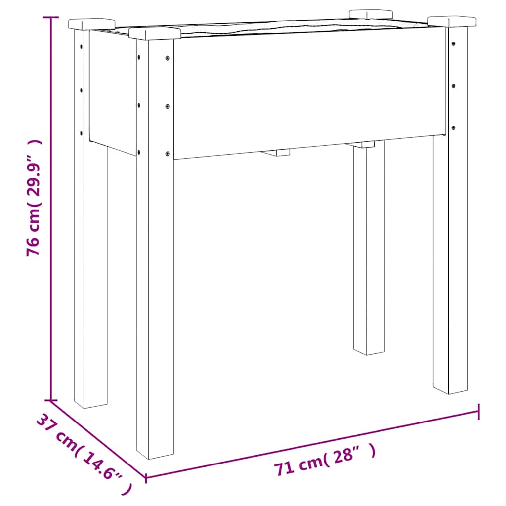 Pflanzkübel mit Einsatz und Rollen Grau 71x37x80 cm Tannenholz