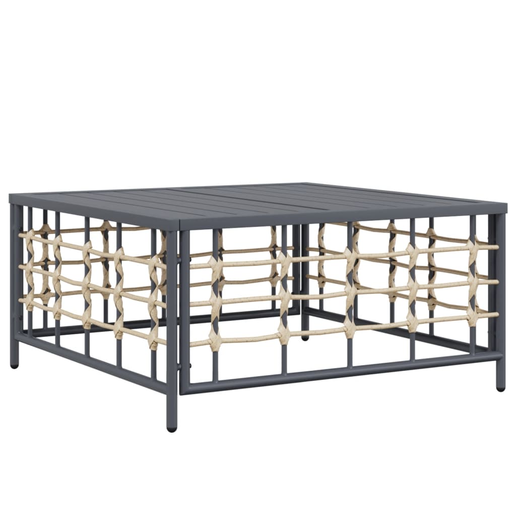 Salon de jardin 10 pièces avec coussins, anthracite, polyrotin