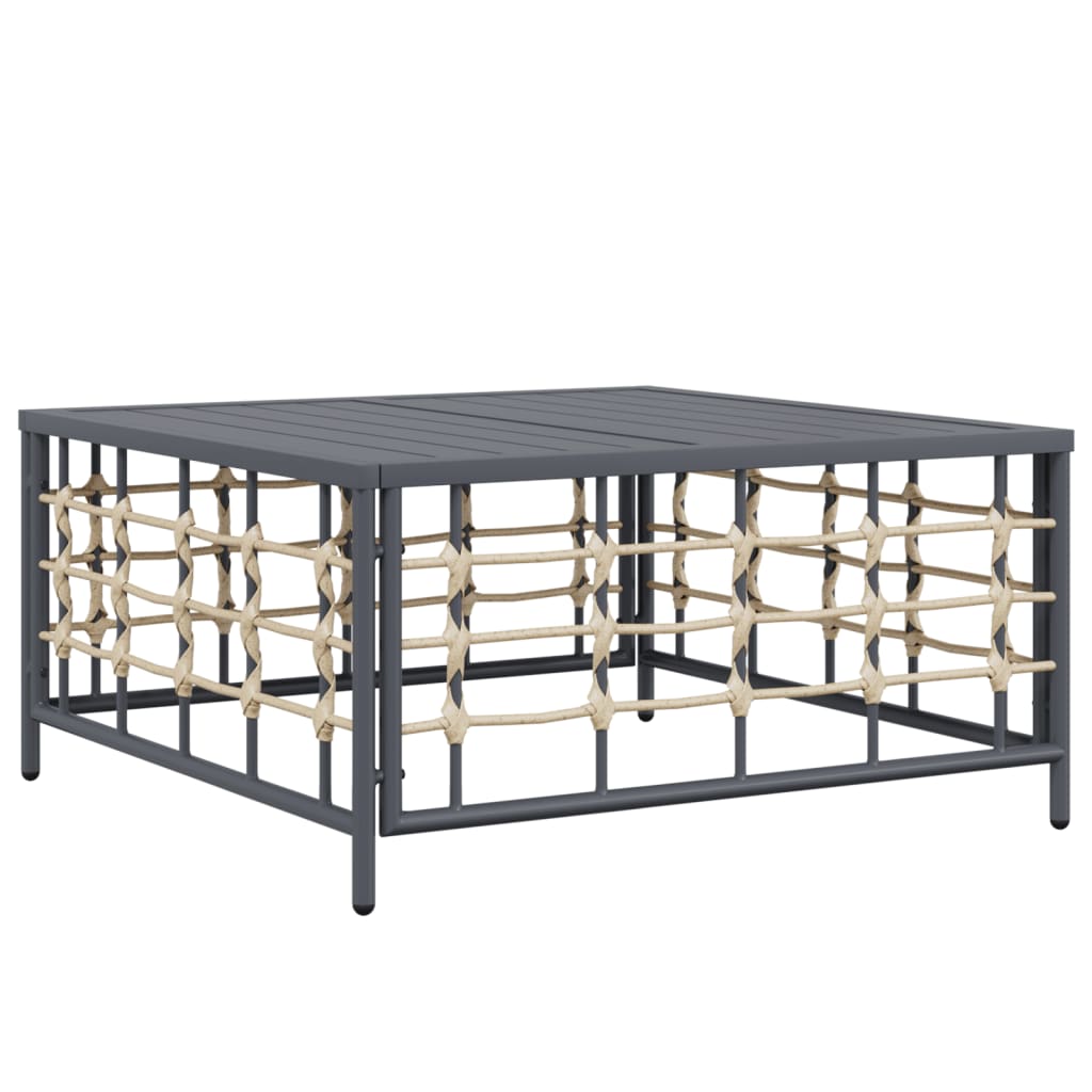 Salon de jardin 10 pièces avec coussins, anthracite, polyrotin