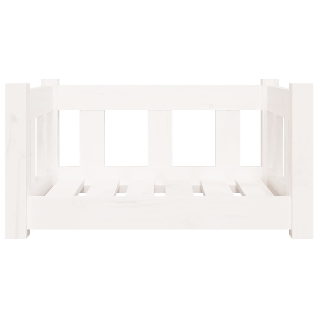 Hundebett Weiß 55,5x45,5x28 cm Massivholz Kiefer