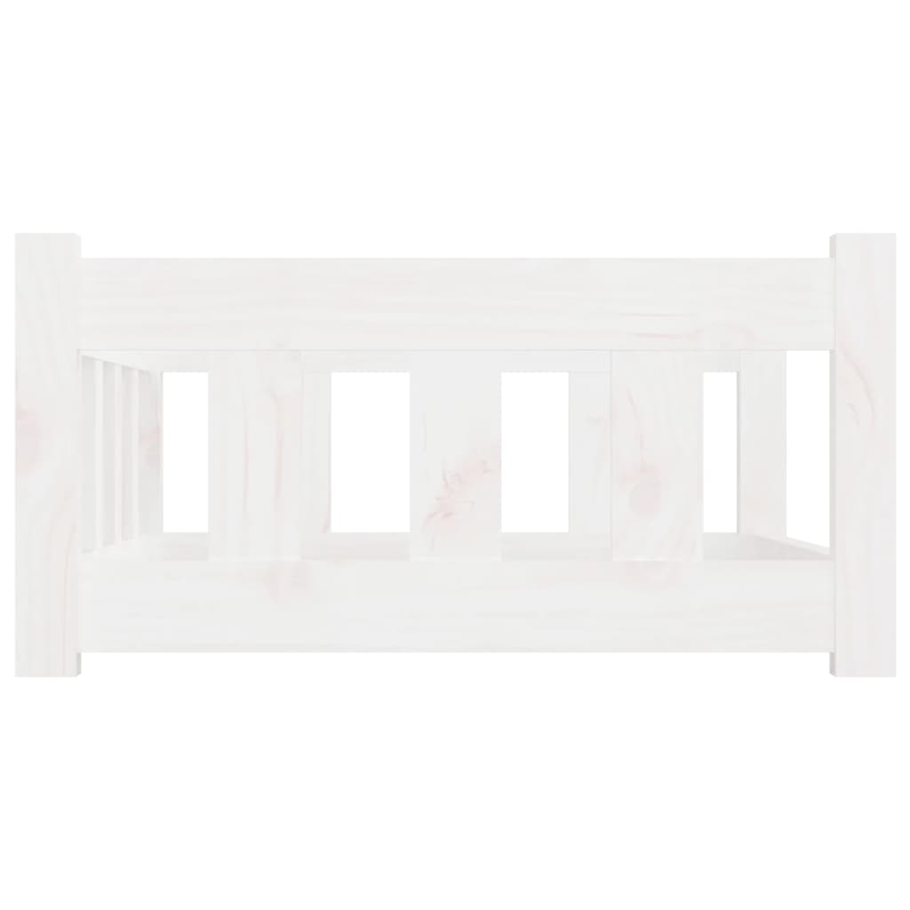 Dog Bed White 75.5x55.5x28 cm Solid Pine Wood