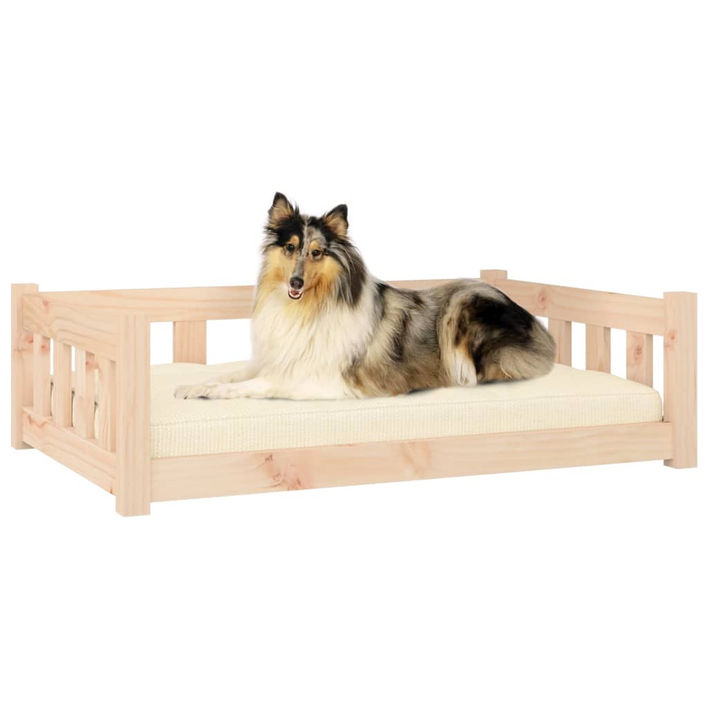 Lit pour chien 95,5x65,5x28 cm en bois de pin massif