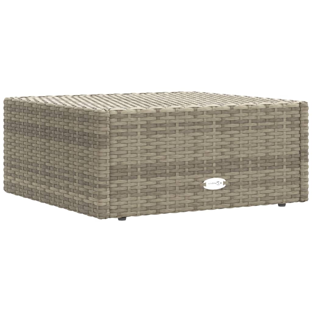10-tlg. Garten-Lounge-Set mit Kissen Grau Poly Rattan