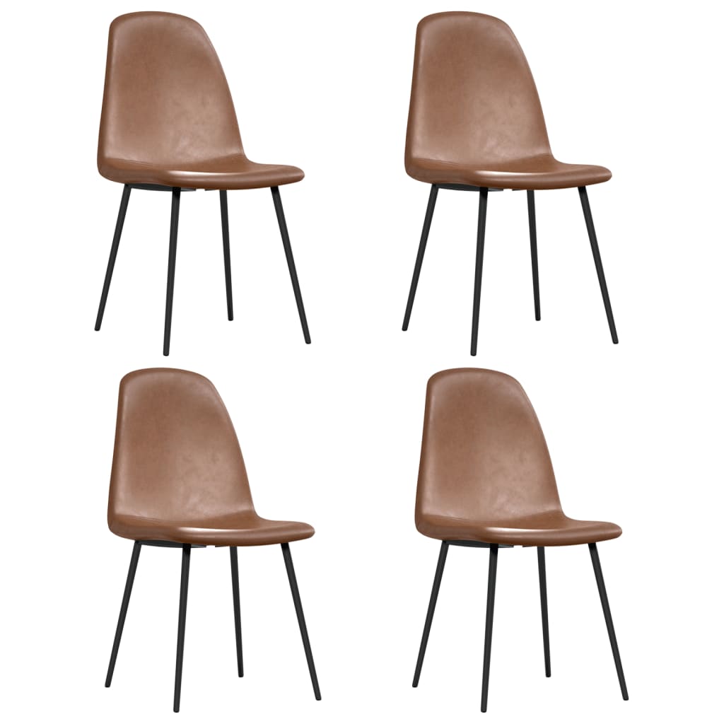 Esszimmerstühle 4 Stk. 43,5x53,5x84cm Glänzend Braun Kunstleder