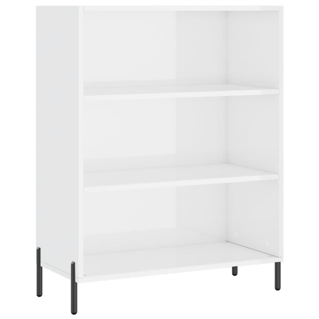 Armoire à étagères blanc brillant 69,5x32,5x90 cm en bois