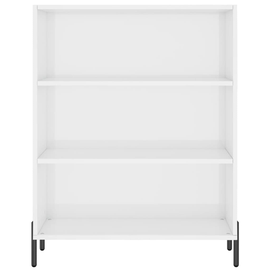 Armoire à étagères blanc brillant 69,5x32,5x90 cm en bois