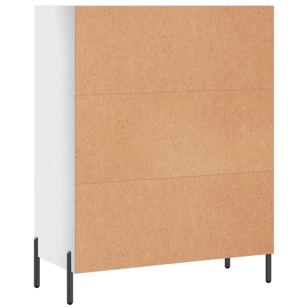 Armoire à étagères blanc brillant 69,5x32,5x90 cm en bois