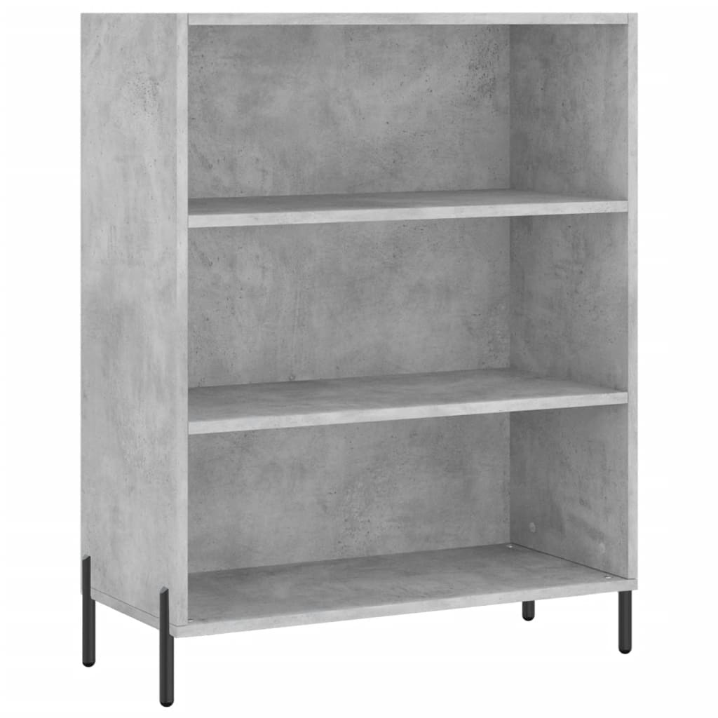Armoire à étagères gris béton 69,5x32,5x90 cm en bois