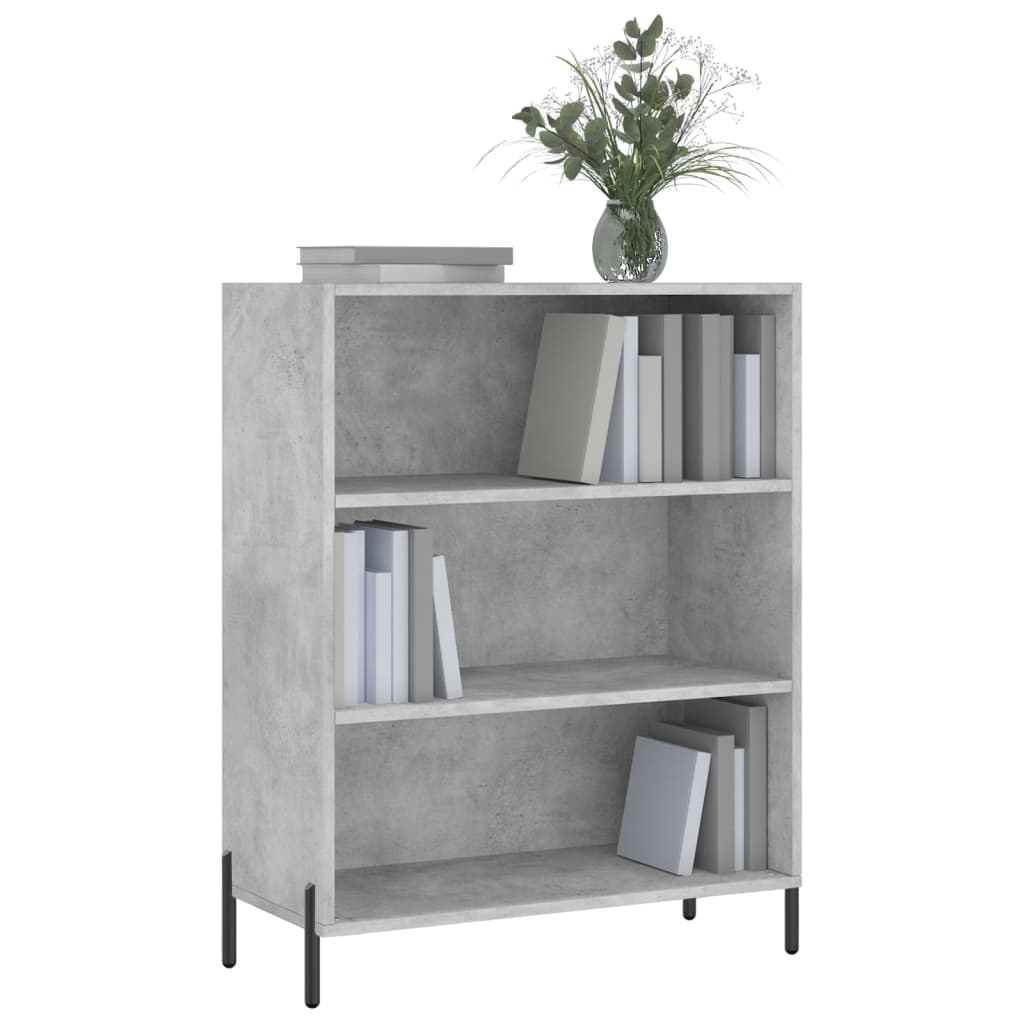 Armoire à étagères gris béton 69,5x32,5x90 cm en bois