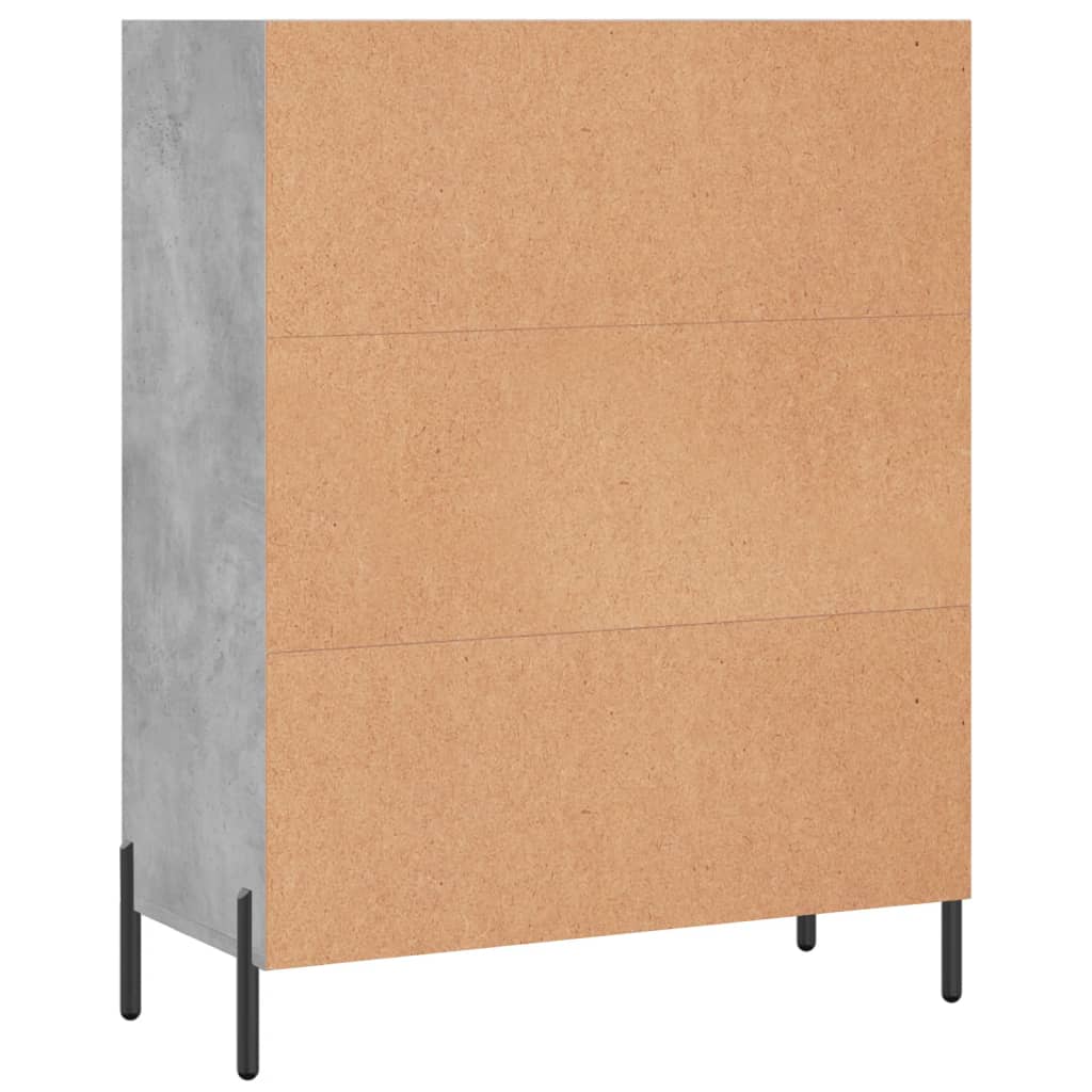 Armoire à étagères gris béton 69,5x32,5x90 cm en bois