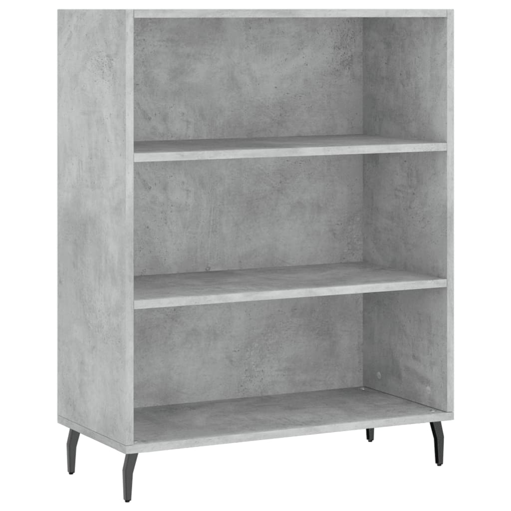Armoire à étagères gris béton 69,5x32,5x90 cm en bois