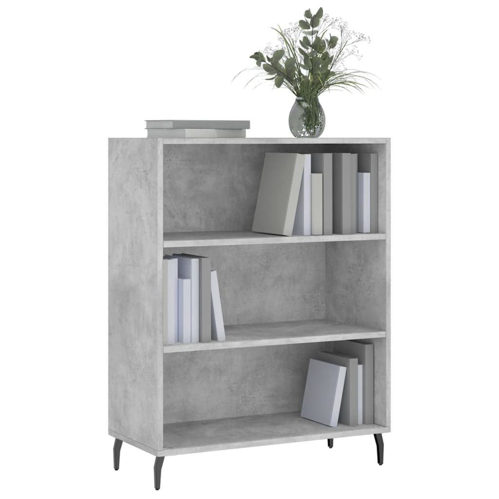 Armoire à étagères gris béton 69,5x32,5x90 cm en bois