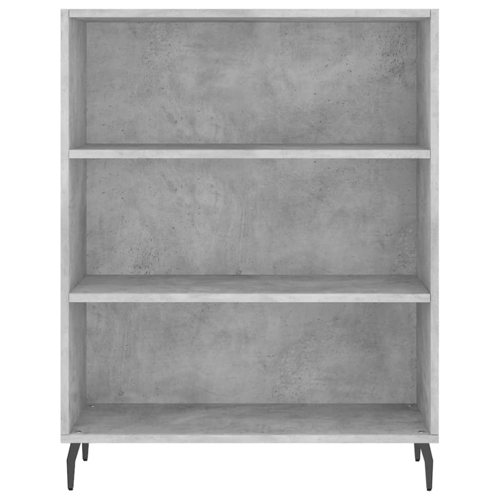 Armoire à étagères gris béton 69,5x32,5x90 cm en bois