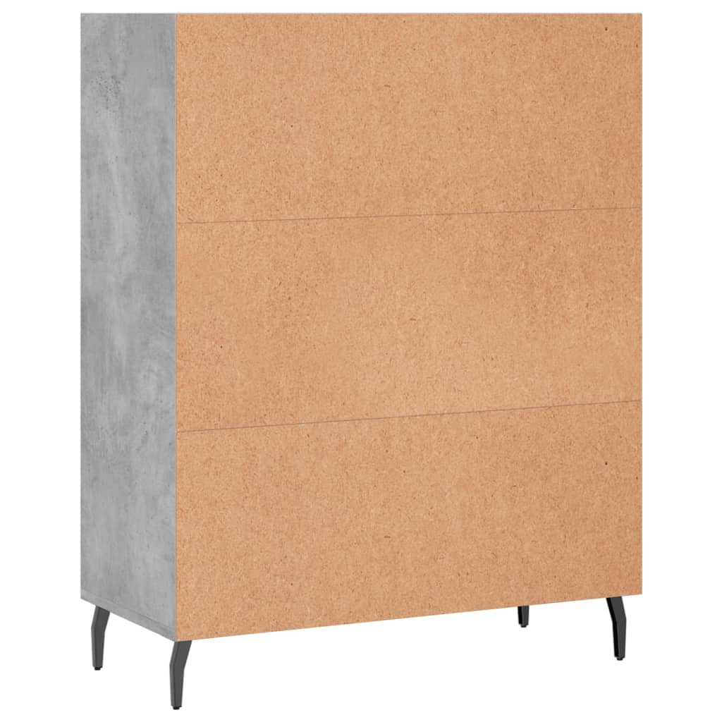 Armoire à étagères gris béton 69,5x32,5x90 cm en bois
